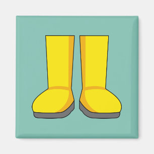 Gelbe Gummi-Regenstiefel Magnet