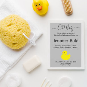 Gelbe Gummiente Baby Shower Einladung