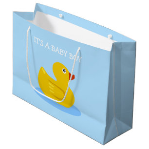 Gelbe Gummiente Es ist ein Baby Boy Blue Große Geschenktüte