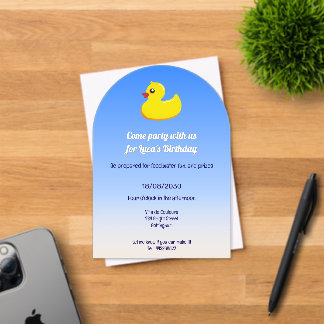 gelbe Gummiente - Geburtstagsparty Acryleinladungen