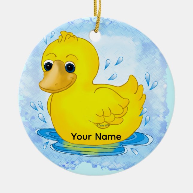 Gelbe Gummiente Keramik Ornament (Vorne)