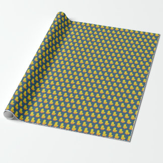 Gelbe Gummiente, niedlich, nahtlos. Geschenkpapier