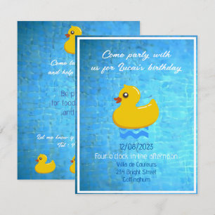 Gelbe Gummiente - Party zum Geburtstag Einladung