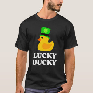 Gelbe Gummiente Vier Leaf C Hat Cool St Patrick T-Shirt