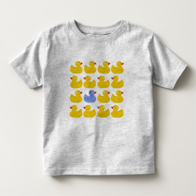 Gelbe Gummienten mit einer blauen Ente Kleinkind T-shirt (Vorderseite)