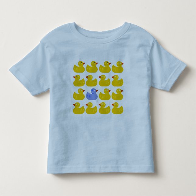 Gelbe Gummienten mit einer blauen Ente Kleinkind T-shirt (Vorderseite)