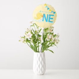 Gelbe Gummiklinge Eins Geburtstagsstuck Ballon