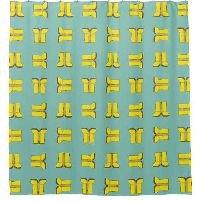 Gelbe Gummiragetasche Duschvorhang (Vorderseite)