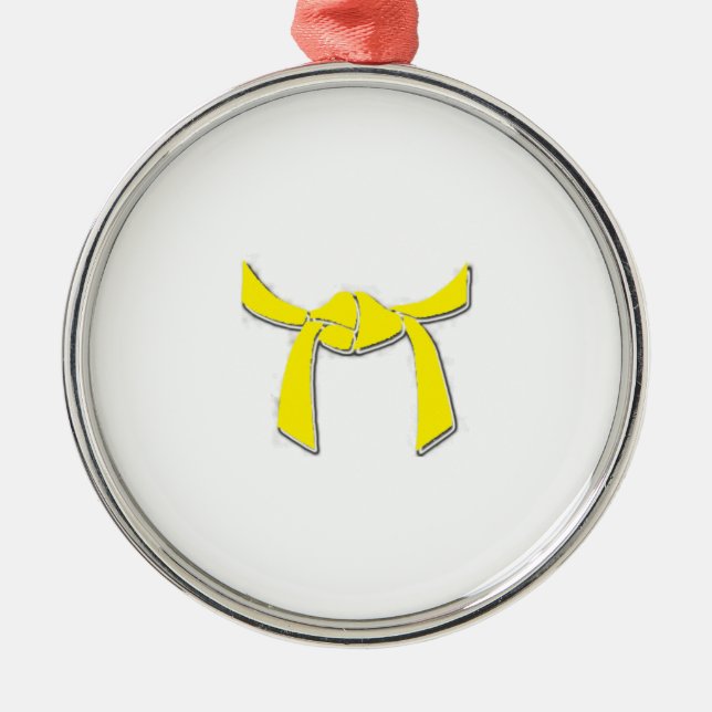 Gelbe Gurtverzierung Silbernes Ornament (Vorne)