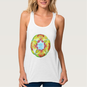 Gelbe Hand bemalt Unity mandala Tank Top