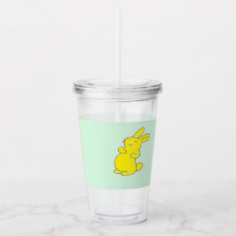 Gelbe Happy Bands auf aquamarinen Acryltrinkbecher