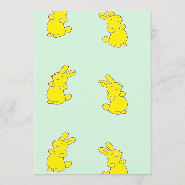 Gelbe Happy Bands auf aquamarinen Hinweiskarte (Vorderseite)