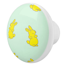 Gelbe Happy Bands auf aquamarinen Keramikknauf