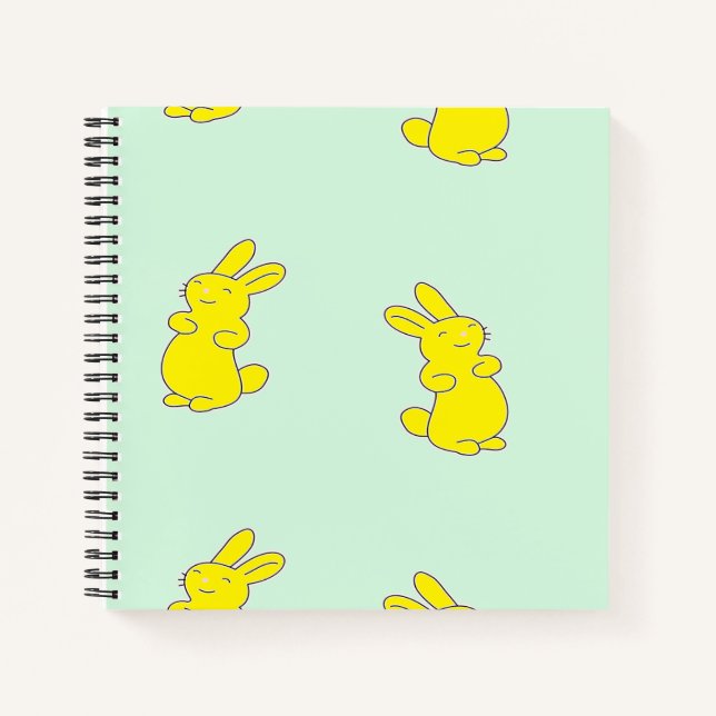 Gelbe Happy Bands auf aquamarinen Notizbuch (Vorderseite)