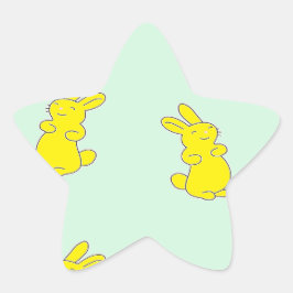 Gelbe Happy Bands auf aquamarinen Stern-Aufkleber