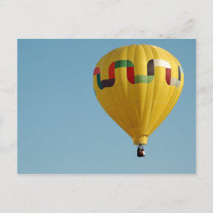 Gelbe Heißluftballon Vintage Postkarte