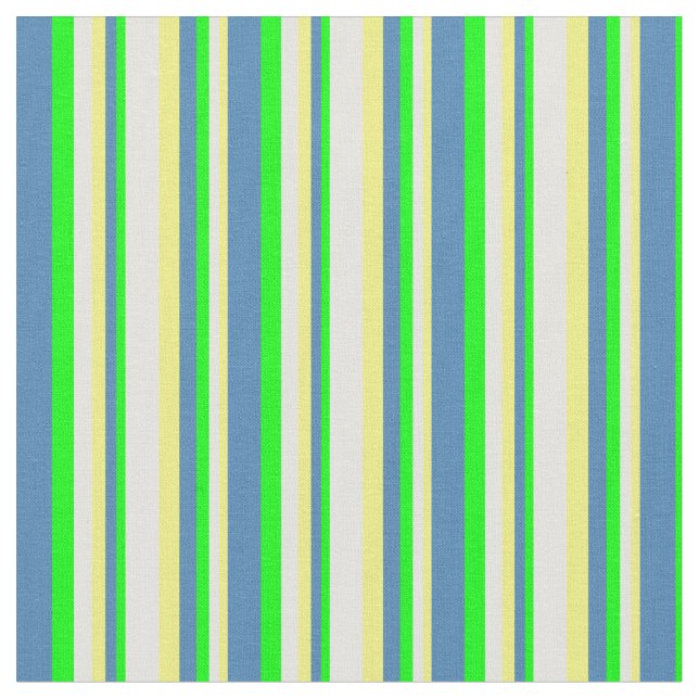 Gelbe, hellgelbe, Limone und blaue Streifen Stoff (Nahaufnahme)