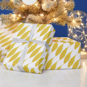 Gelbe Herbstlaube Wasserfarbmuster Geschenkpapier