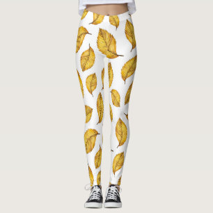 Gelbe Herbstleaf-Leggings Leggings