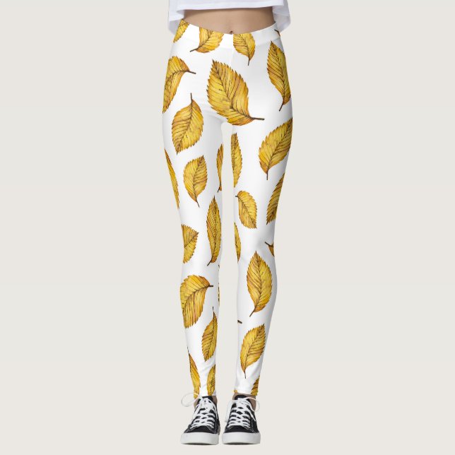 Gelbe Herbstleaf-Leggings Leggings (Vorderseite)