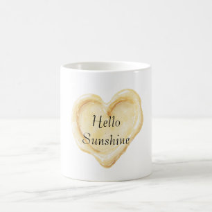Gelbe Herz Hallo Sonnenschein Kaffeetasse
