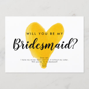 Gelbe Herzkalligraphie Einladung