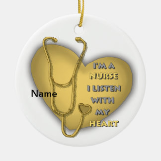 Gelbe Herzschwester Keramik Ornament