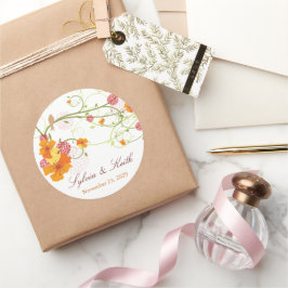 Gelbe Hibisken Wirbel & Schwalben Blumenzehen Runder Aufkleber