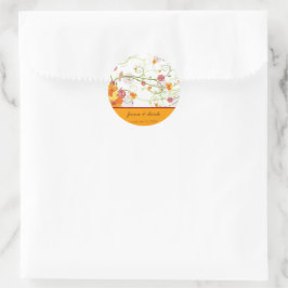 Gelbe Hibisken Wirbel & Schwalben Blumenzehen Runder Aufkleber