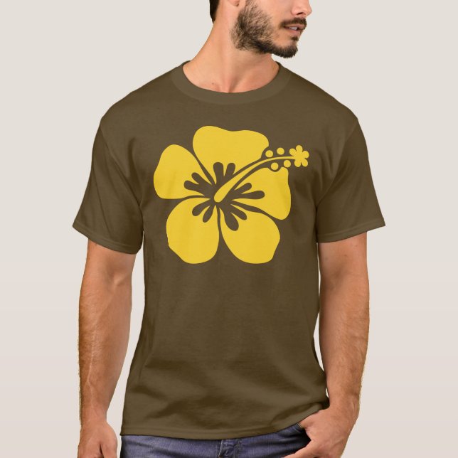 gelbe Hibiskus-Blume T-Shirt (Vorderseite)