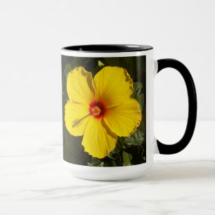 Gelbe Hibiskus Blume Tasse