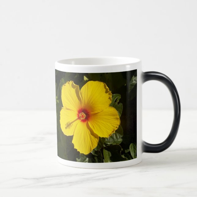 Gelbe Hibiskus Blume Verwandlungstasse (Rechts)