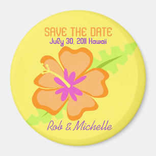 Gelbe Hibiskus-Blumen-kundenspezifische Magnet