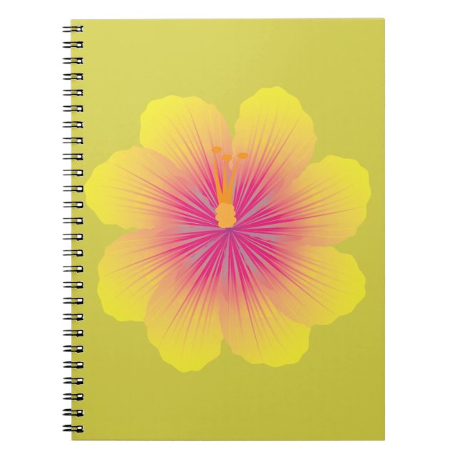 Gelbe Hibiskus_Illustration Notizblock (Vorderseite)