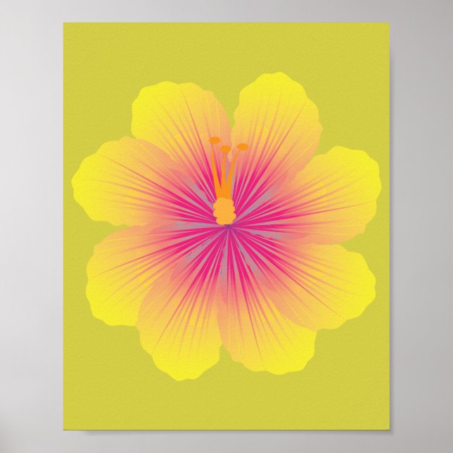 Gelbe Hibiskus_Illustration Poster (Vorne)