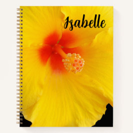 Gelbe Hibiskusblüten-Foto Notizbuch