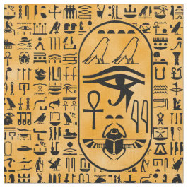 Gelbe Hieroglyphen Stoff