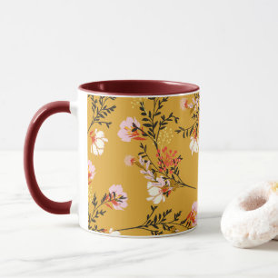 Gelbe Hintergrundblumen Tasse