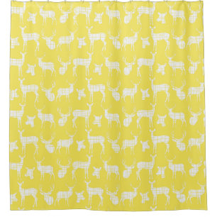 Gelbe Hirschbucks Wildfauna Duschvorhang