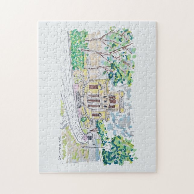 Gelbe historische Villa Puzzle (Vertikal)