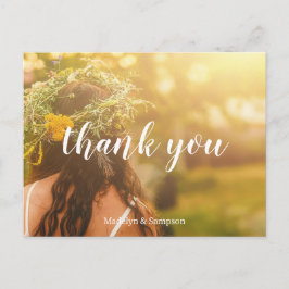 Gelbe Hochzeit in Aquarellfarben Postkarte