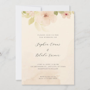 Gelbe Hochzeit mit roter Blüte Einladung