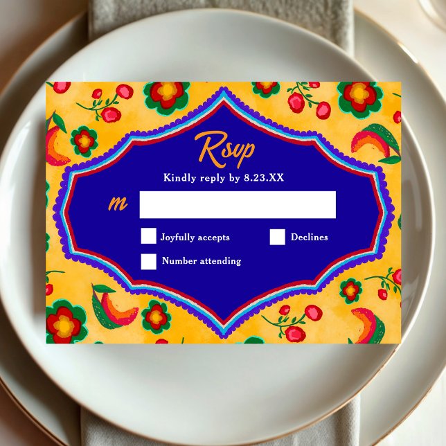 Gelbe Hochzeit RSVP Karte (Von Creator hochgeladen)