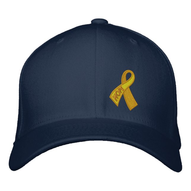 Gelbe Hoffnungs-Band-solidarität Bestickte Baseballkappe (Vorderseite)