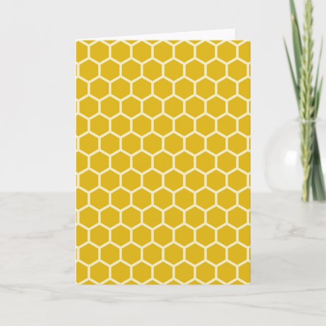 Gelbe Honigwabe Bienenstock Hexagonal Muster Karte (Vorderseite)