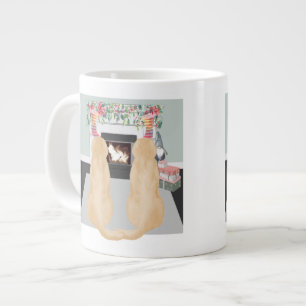 Gelbe Hunde in der Weihnachtsszene Jumbo-Tasse