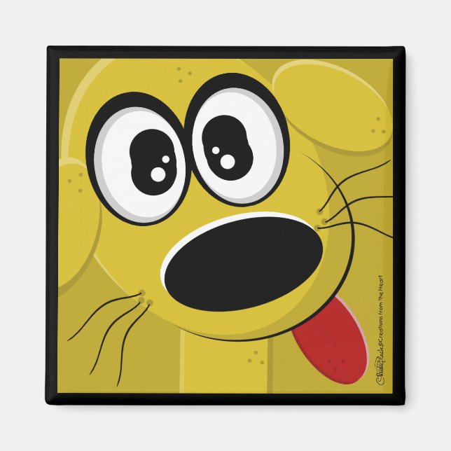 Gelbe Hundegesicht Magnet (Vorne)