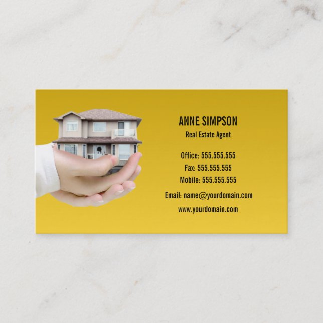 Gelbe Hypothek/ Real Anwesen Business Card Visitenkarte (Vorderseite)