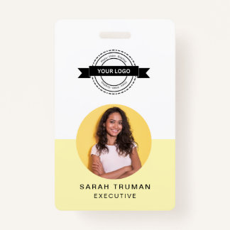 Gelbe ID-Karte | Minimalistischer Geschäftsmitarbe Ausweis