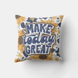 Gelbe Illustration Blume Square Kissen